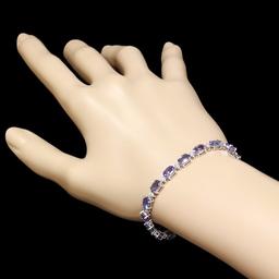 14k Gold 14ct Tanzanite 0.60ct Diamond Bracelet