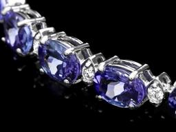 14k Gold 14ct Tanzanite 0.60ct Diamond Bracelet