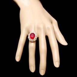 14k Yellow Gold 7.70ct Ruby 1.50ct Diamond Ring