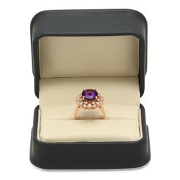 14K Gold 4.54ct Amethyst 1.01cts Diamond Ring