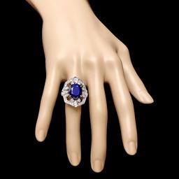 14k Gold 9.00ct Sapphire 1.30ct Diamond Ring