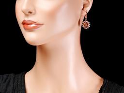 14k Rose 6.00ct Citrine 1.30ct Diamond Earrings