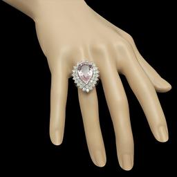 14K Gold 7.52ct Morganite 2.70ct Diamond Ring