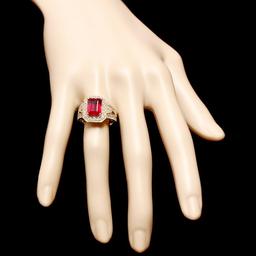 14k Yellow Gold 4.50ct Ruby 1.30ct Diamond Ring