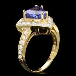 14k Gold 3.00ct Tanzanite 1.10ct Diamond Ring