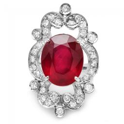 14k White Gold 11.00ct Ruby 1.35ct Diamond Ring