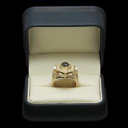 14K Gold 1.82ct Fancy Color Diamond 3.07ct Diamond Ring