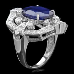 14k Gold 9.00ct Sapphire 1.30ct Diamond Ring