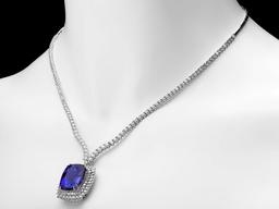 18k 17.50ct Tanzanite 7.35ct Diamond Necklace