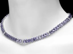 14k 54.00ct Tanzanite 2.00ct Diamond Necklace