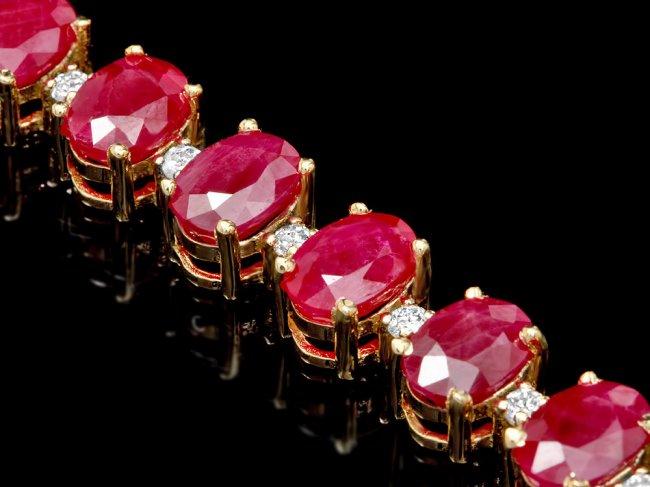 14k Gold 26.00ct Ruby 1.00ct Diamond Bracelet