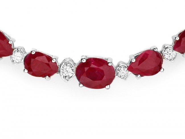 14k Gold 28.50ct Ruby 1.00ct Diamond Necklace