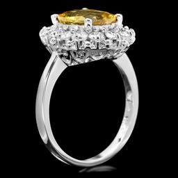 14k Gold 3.40ct Sapphire 1.10ct Diamond Ring