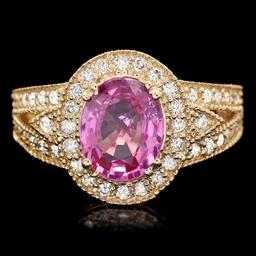 14k Gold 2.4ct Tourmaline .75ct Diamond Ring