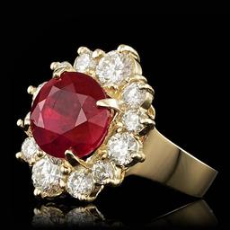 14k Yellow Gold 5.50ct Ruby 1.85ct Diamond Ring