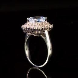 14k Gold 2.06ct Aquamarine 1.11ct Diamond Ring