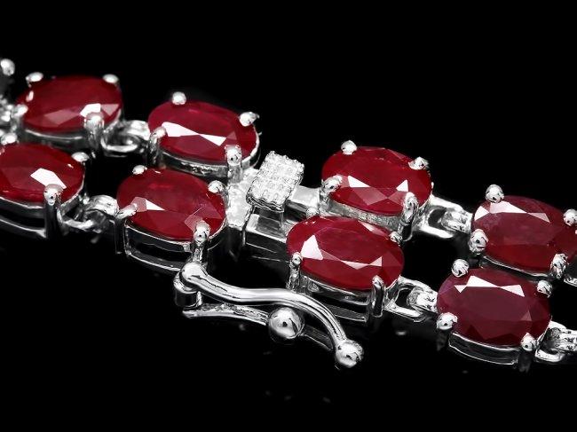 14k White Gold 22ct Ruby 1.30ct Diamond Bracelet