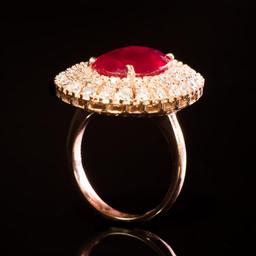 14K Gold 6.59ct Ruby 1.91ct Diamond Ring