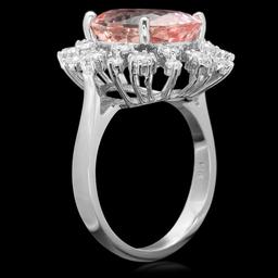 14k Gold 5.50ct Morganite 1.00ct Diamond Ring