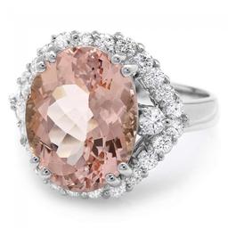 14k Gold 6.00ct Morganite 1.00ct Diamond Ring