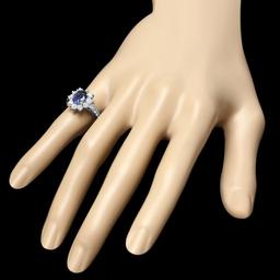 14k Gold 1.80ct Sapphire 1.15ct Diamond Ring