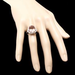 14k Gold 6.00ct Morganite 1.00ct Diamond Ring