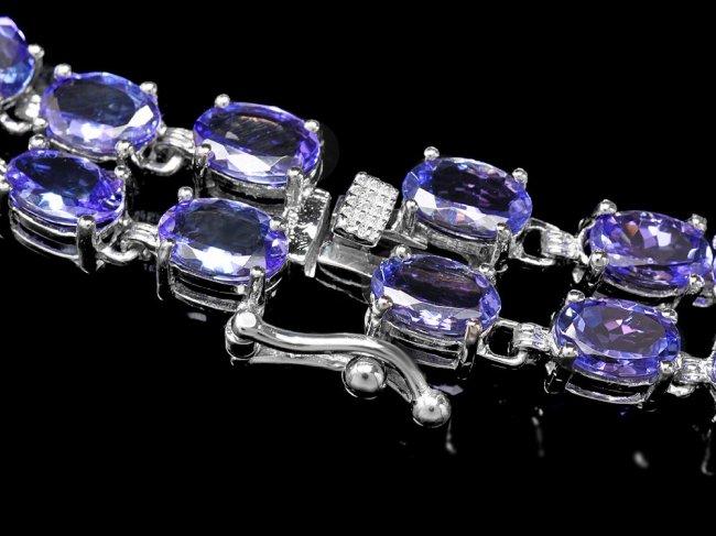 14k W Gold 20ct Tanzanite 1.35ct Diamond Bracelet