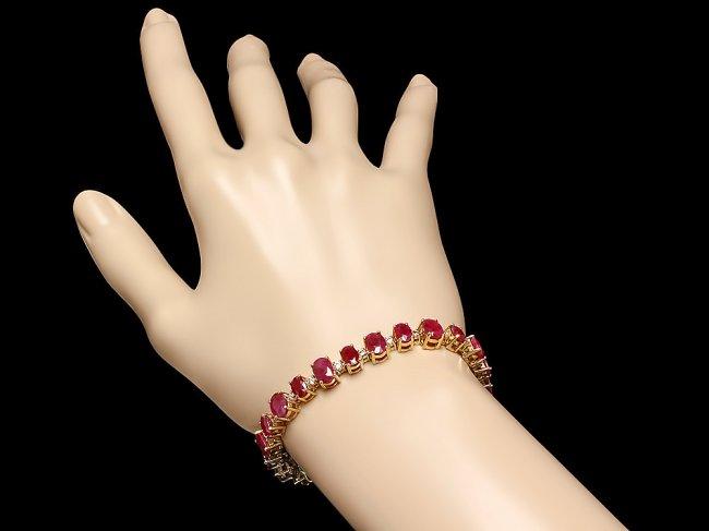 14k Gold 23.00ct Ruby 1.00ct Diamond Bracelet