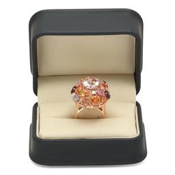 14K Gold 7.32ct Morganite 5.96ct Amethyst, Sapphire 0.55cts Diamond Ring