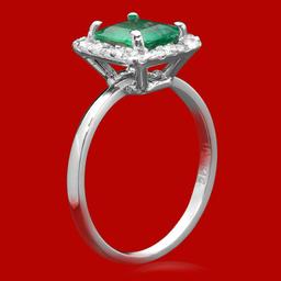 14k Gold 1.20ct Emerald 0.52ct Diamond Ring