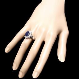 14k Gold 3.50ct Sapphire 1.00ct Diamond Ring