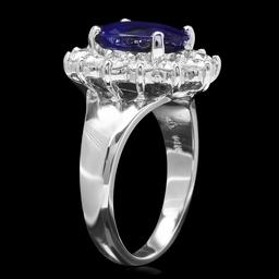 14k Gold 3.50ct Sapphire 1.00ct Diamond Ring