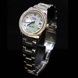 Rolex DateJust 31mm Oyster Band Diamond Dial & Bezel Aprox. 1.85 Womens Wristwatch