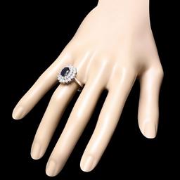 14k Gold 1.80ct Sapphire 1.50ct Diamond Ring