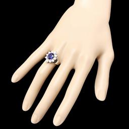 14k Gold 2.30ct Sapphire 1.50ct Diamond Ring