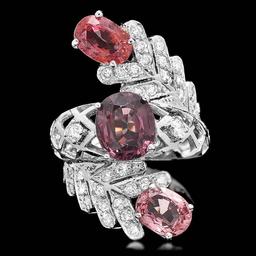 14k White Gold 5.5ct Spinel 1.00ct Diamond Ring