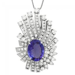 14k Gold 6.20ct Tanzanite 3.60ct Diamond Pendant