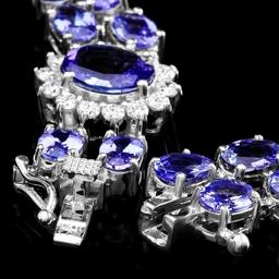 14k 21.88ct Tanzanite 1.66ct Diamond Bracelet