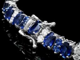 14k Gold 18ct Sapphire 1.80ct Diamond Bracelet