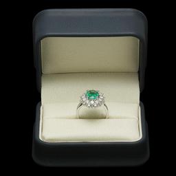 14K Gold 1.65ct Emerald 1.43ct Diamond Ring