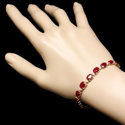 14k Gold 16.00ct Ruby 0.55ct Diamond Bracelet