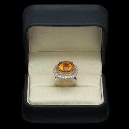 14K Gold 10.40ct Citrine 1.00ct Sapphire 1.39ct Diamond Ring