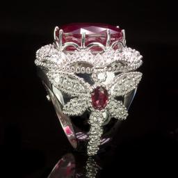 14k Gold 18.62ct Ruby 2.15ct Diamond Ring