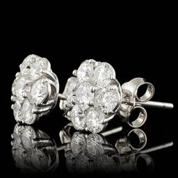 14k White Gold 2.25ct Diamond Earrings