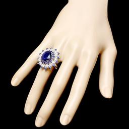 14k White Gold 9ct Sapphire 0.90ct Diamond Ring