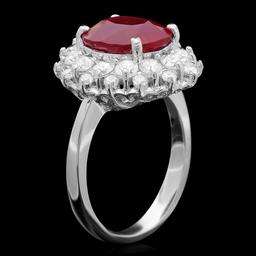 14k White Gold 6.50ct Ruby 1.50ct Diamond Ring