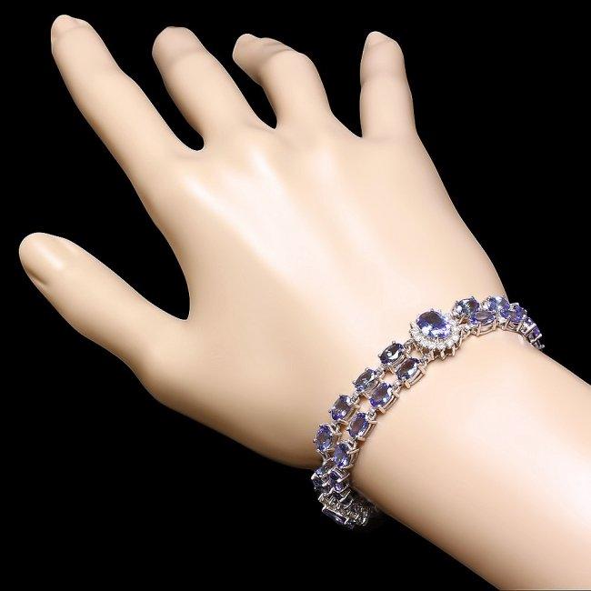 14k Gold 19ct Tanzanite 1.20ct Diamond Bracelet