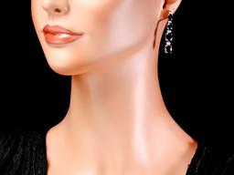 14k Gold 12.5ct Sapphire .35ct Diamond Earrings