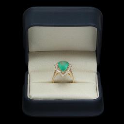 14K Gold 3.82 Emerald 1.05 Diamond Ring