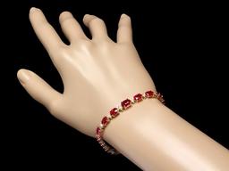 14k Gold 17.00ct Ruby 0.75ct Diamond Bracelet